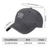 Skull Rose Tattoo Print Baseball Cap Washed Denim Casual Adjustable Hat