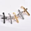 Stainless Steel Zirconia Cross Necklace Pendant for Women Men Religious Charm Chain Christian Faith Prayer Metal Jewelry