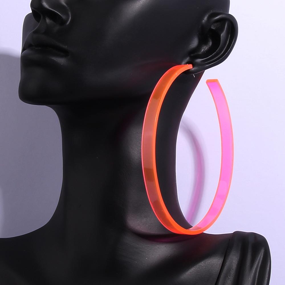 Fashion Large Colorful Acryl Geometric Earrings For Female Street Style Look
