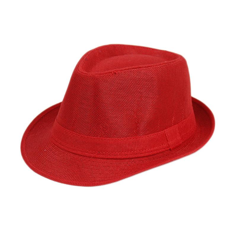 Cappelli Fedora Estivi per Uomo Mezza Età Cappellino Lino Panama Monocolore Jazz Cappello Cowboy Uomo Donna Festa Britannica Cappello da Sole