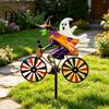Decorative Stakes for Flower Beds Halloween Wizard/Ghost/Black Cat/Skeleton Bicycle Ground Stake Ornament, Metal Garden Stakes, Gift Lovers