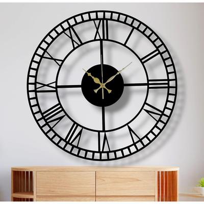 Metal Wall Clock for Living Room, Office, Kitchen, Stylish Analog Wall Clock for Home and Hall, Big Wall Watch for Home Decor(50 Cm, Matte Black)