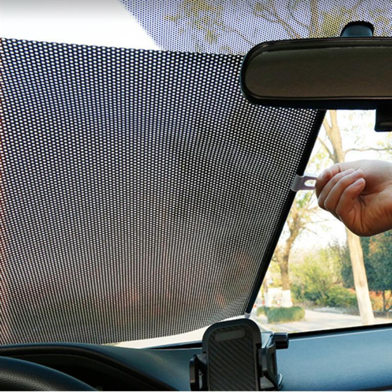 Car Sunshade, Windshield, Retractable Front and Rear Windows, Sunshade, Foldable Thermal Insulation Frame Accessories