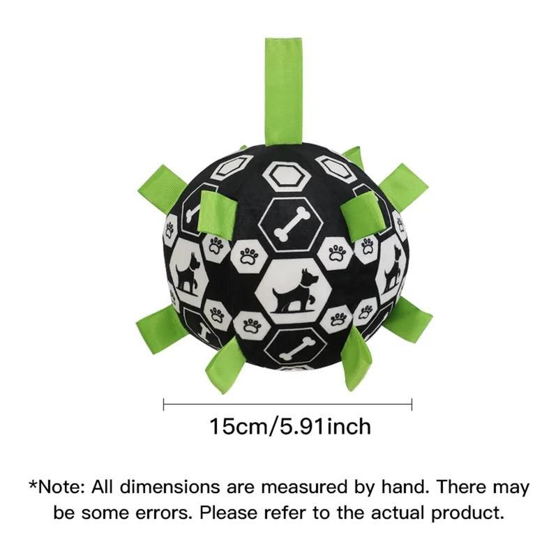 Interactive Dog Ball Toy with Bell Sound for Outdoor Play Puppy Training Football Fetch Game Chew Resistant Durable Pet