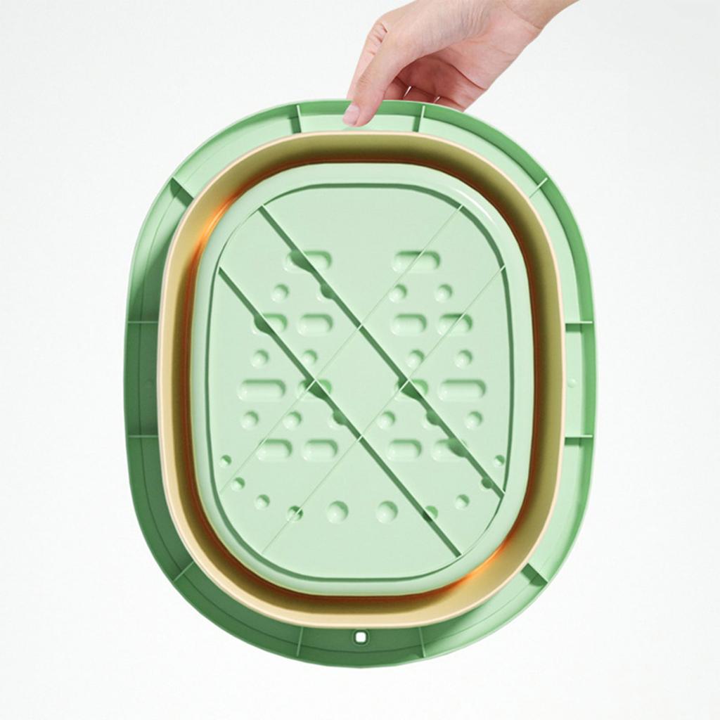 Faltbare Fußbadewanne Fußwaschbecken für Fußmassage Entspannung Eimer mit Deckel Platzsparend Fußbad