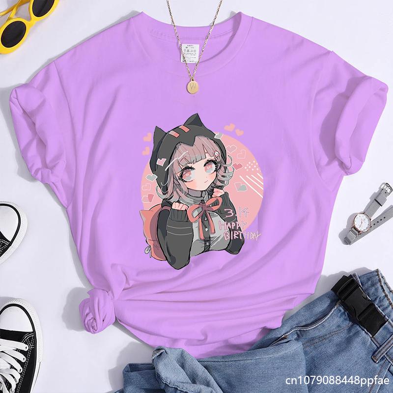 Cute Anime Harajuku Pattern Printed T-Shirt Women's Outdoor Casual High Quality T-Shirt Anime Women's T-Shirt Tops
