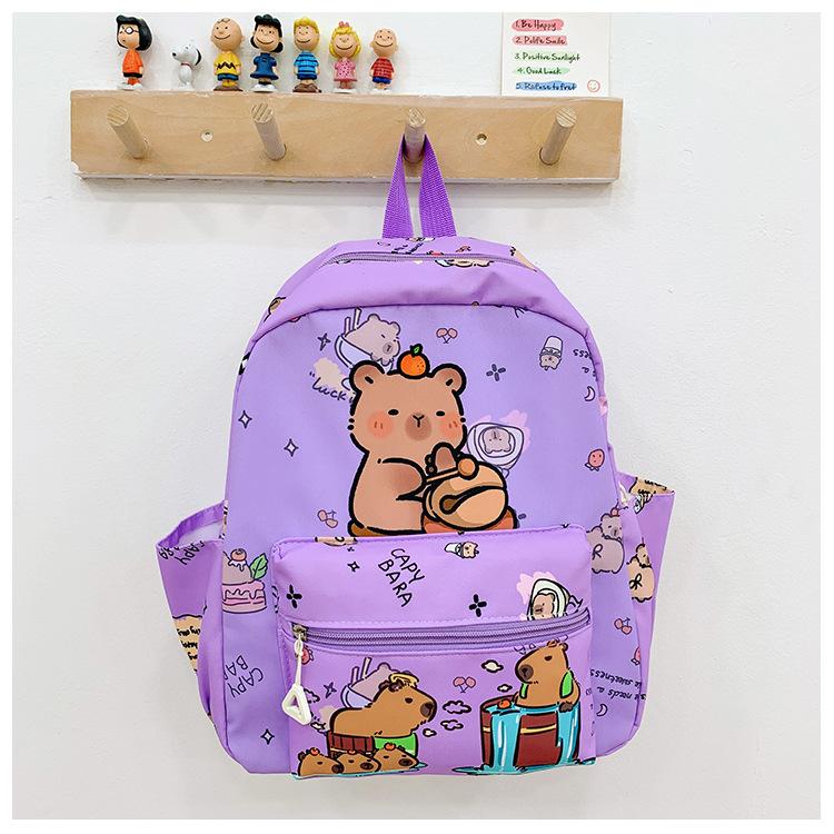 

Школьный рюкзак Капибара универсальный школьный рюкзак 4-8 лет повседневный тренд с принтом школьный рюкзак фиолетовый