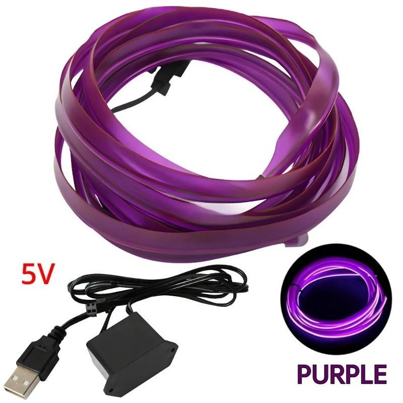 Wireless Automotive LED Ambient Light Strip, USB Powered Cold Light Interior Decor, No Wiring Needed for Car Center Control & Door Atmosphere Lighting