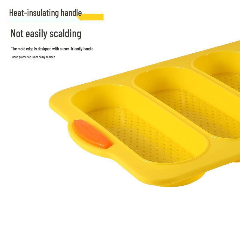 4-Cavity Non-Stick Silicone Baguette Cake and Bread Mold