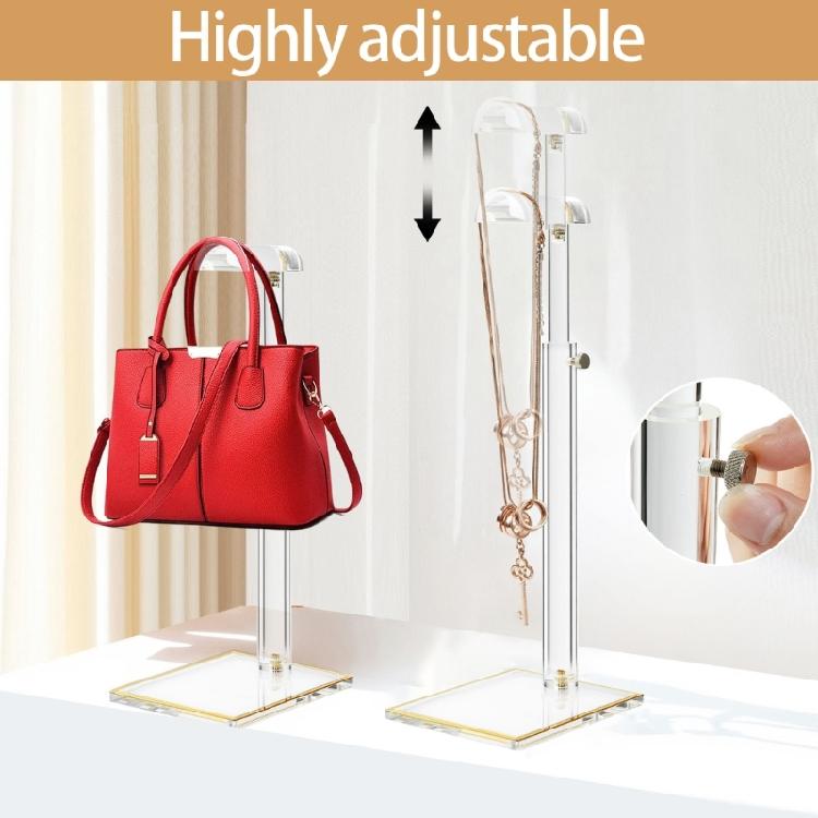 Einfach zu montierender Acryl-Handtaschen-Ausstellungsständer für Einzelhandelsgeschäfte Schränke Sichere Praktische Designs