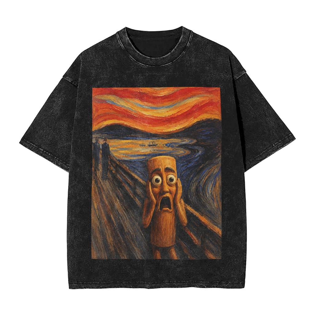 Men's Tung Tung Tung Sahur Scream Famous Painting Parody Meme T Shirts Tees Beach Vintage Short Sleeve T Shirt Harajuku Tshirt