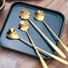 4/8pcs Stainless Steel Cherry Blossom Spoon Coffee Spoon Dessert Spoon