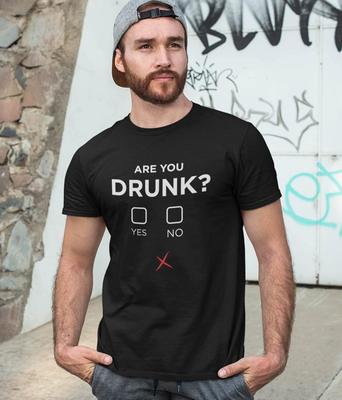 Lässige Lustige Grafik-T-Shirts für Männer Bruder Geschenke Humorvoll Sarkastisch Fitnessstudio Herren T-Shirts Bist du Betrunken Mann Kleidung