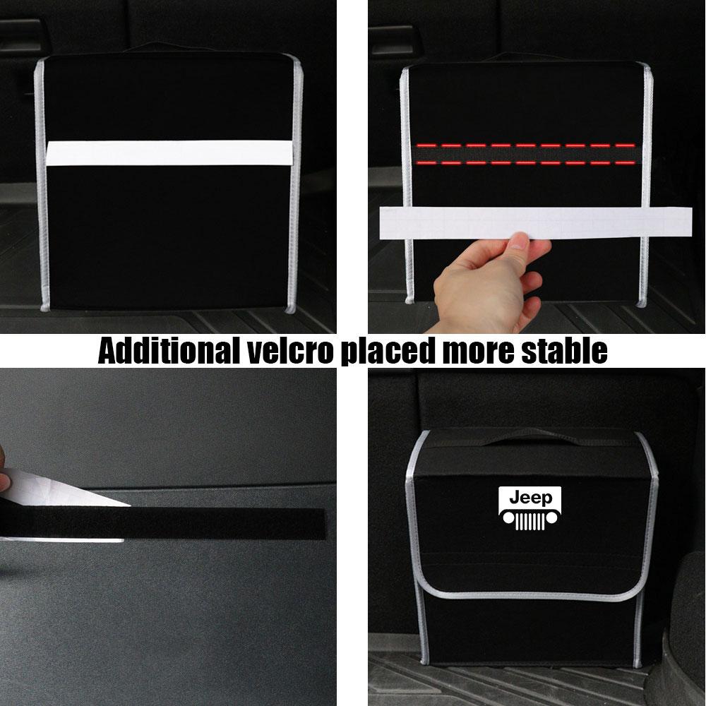 Large Capacity Car Trunk Storage Box Felt Folding Organizer Accessories For Jeep Renegade Compass Grand Cherokee Wk2 Wrangler JK