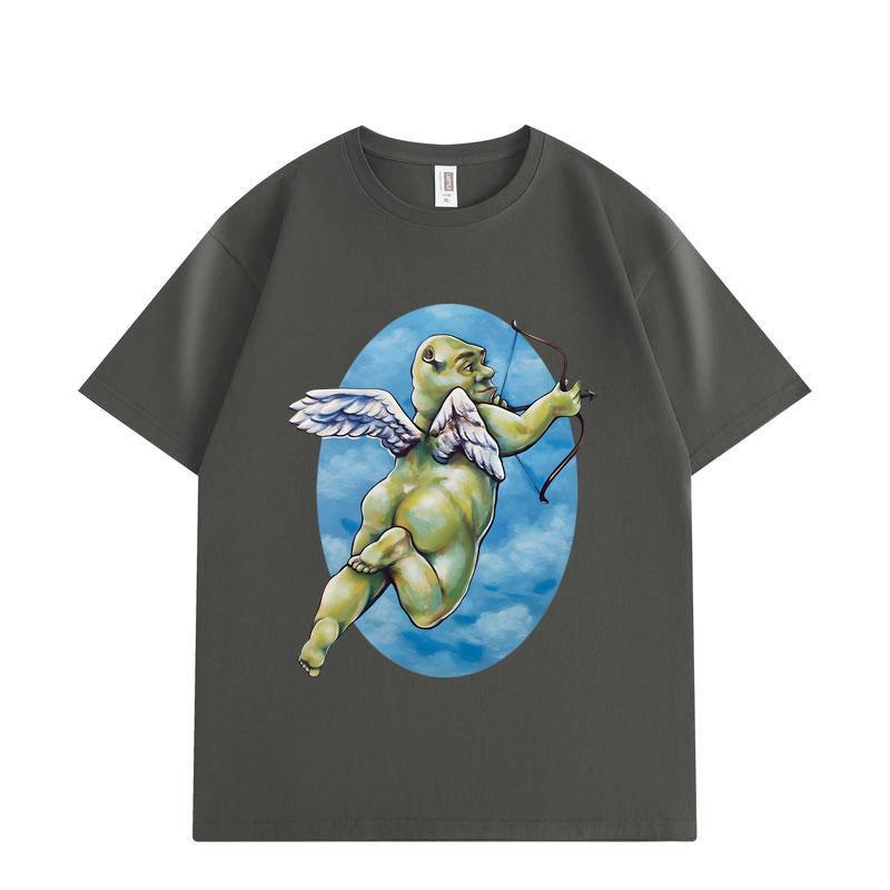 Cherub Shrek Lustiges Meme Grafik T-Shirts Hohe Qualität Mode Übergroßes T-Shirt Herren Damen Baumwolle Kurzarm T-Shirts