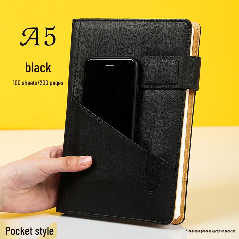 Multifunctional Red Business Notepad with Ins Style for Meetings & Daily Records