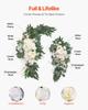 Artificial Wedding Arch Flowers Kit White With 2 Pcs Flowers 1 Pcs Drapes