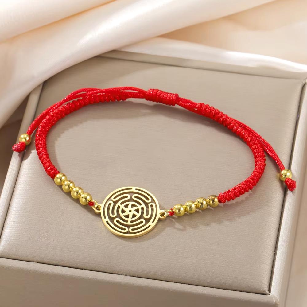 Dawapara Wheel of Hecate Bracelet Wiccan Goddess Ancient Greek Blessing Protection Prosperity Symbol Stainless Steel Jewelry