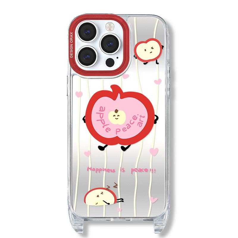Zhitai iPhone 16 Pro Max Case for Apple 13/14/15 Pro with Cartoon Design and Mirror Lanyard