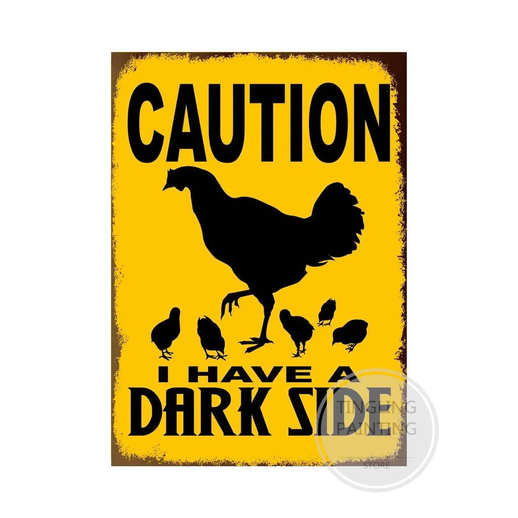 1pc Warning Dog Metal Tin Signs Vintage Poster Beware Of Dog Retro Sign Wall Stickers For Garden Family House Door Decoration