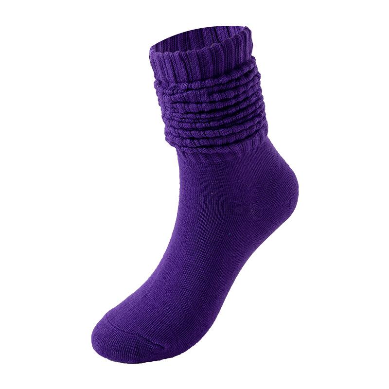 

Носки-пузыри мужские и женские носки сложенные теплые трендовые длинные носки One Size темно-фиолетового