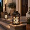 Yousheng Retro Solar Lantern, Outdoor Solar Candle Lantern, Waterproof Solar Garden Light with Hanging Loop, Decorative Light for Yard Patio Terrace