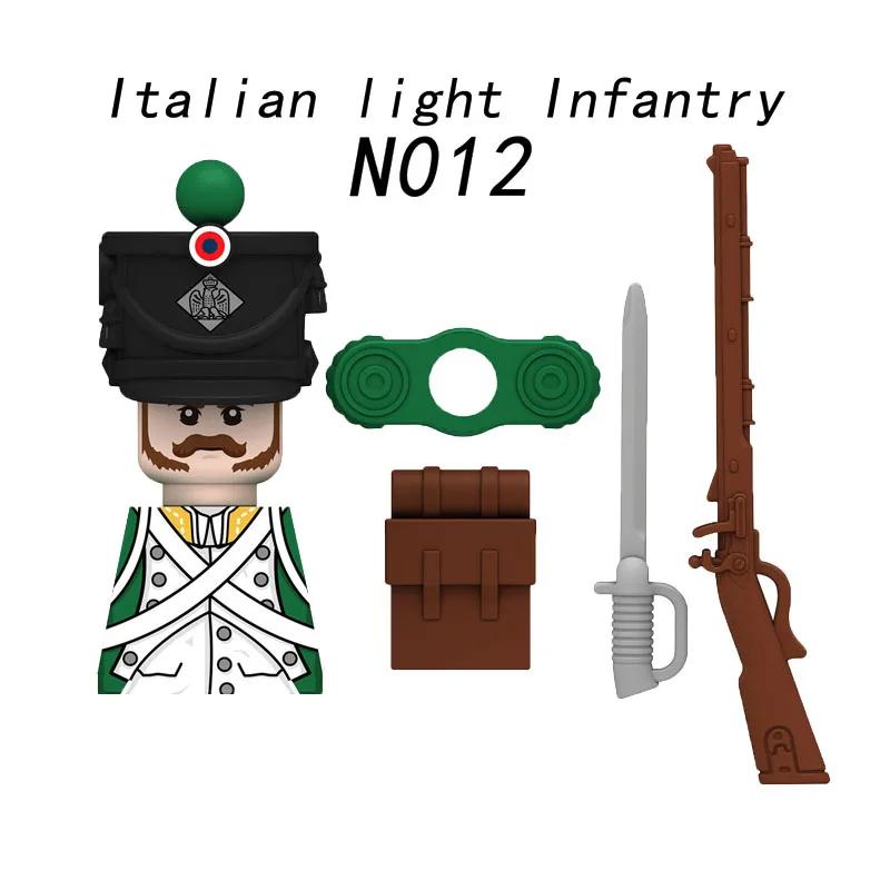 Medieval Napoleonic War Soldiers Figures Military MOC Building Block Knights British French Fusilier Rifles Weapon Kids Toy