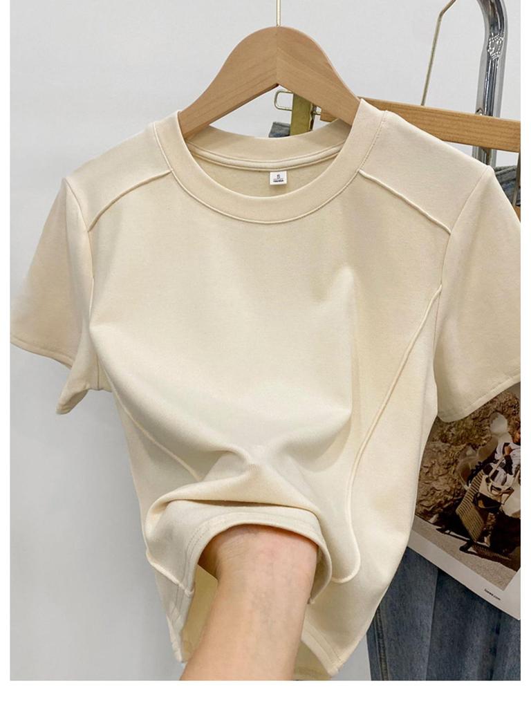 2025 Dámské letní tričko s rovnými rameny z čisté bavlny s nepravidelným lemem