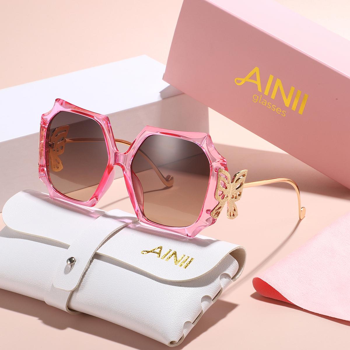 1pcs European and American retro style Y2K unisex fashionable sunglasses for summer sun shading, sun protection, UV protection,