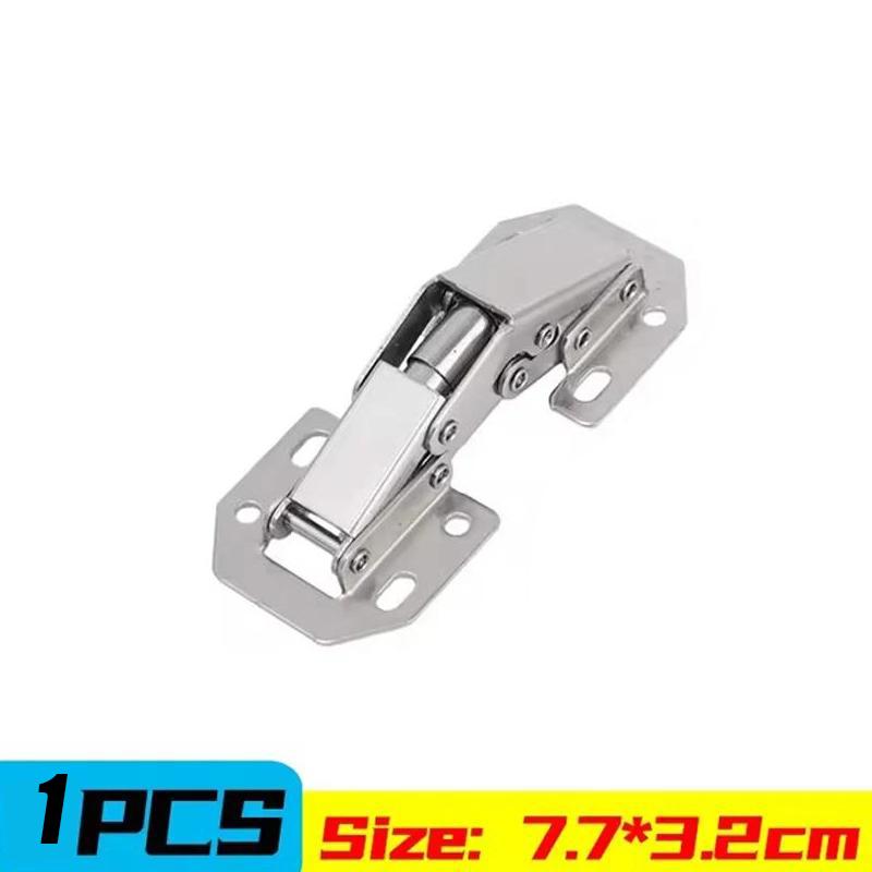 10 Pieces Steel Cabinet Hinges 90 Degree No Drilling with Hydraulic Buffer for Smooth Opening and Closing