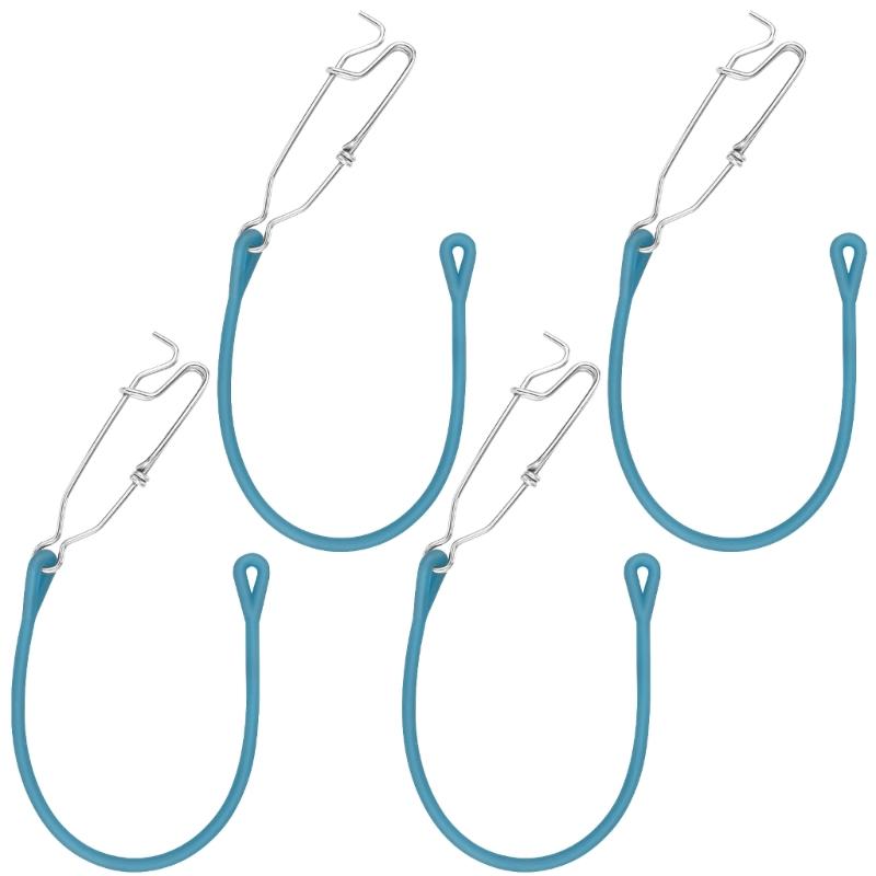 

4Pcs Fishing Hook Lures Connector with Shock Cord Fast Fishing Clip Deep Sea Trolling Fishing Pin Buffer Enduring 1