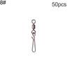 50Pcs/Set Rolling Swivel with Hanging Snap Fishing Tackle Fishhooks Connector
