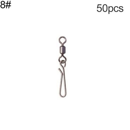 50Pcs/Set Rolling Swivel with Hanging Snap Fishing Tackle Fishhooks Connector