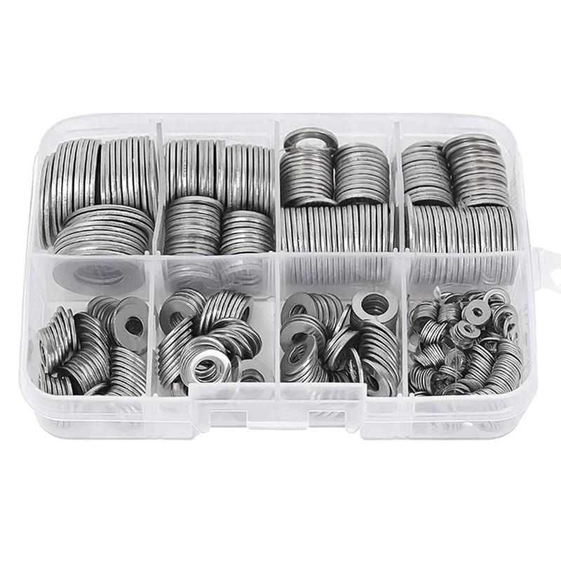 

180pcs Stainless Steel Washers O Ring Fasteners Gasket Set Assortment Kits M2 M2.5 M3 M4 M5 M6 M8 M10 Flat Washer Grommets
