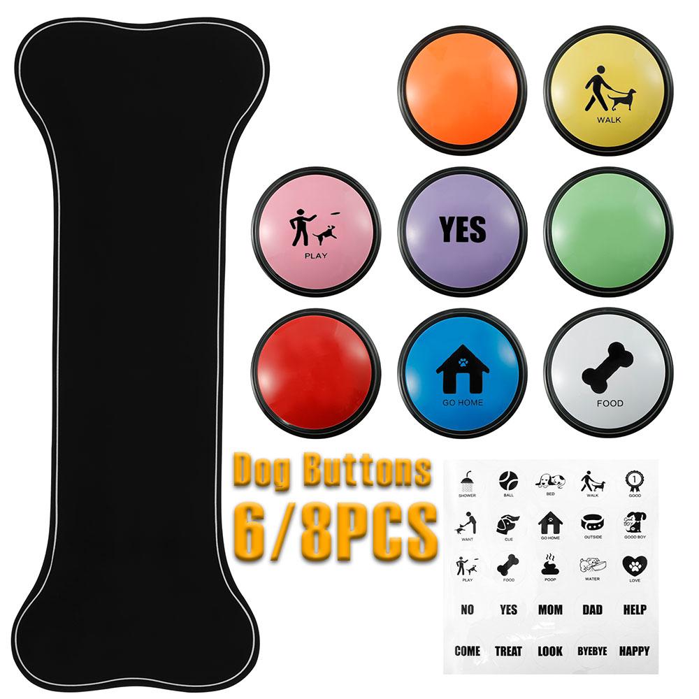 6/8Pcs Dog Communication Buttons 30 Second Voice Recording Buttons Multi Colors Pet Talking Buttons Plastic Dog Training Buzzer