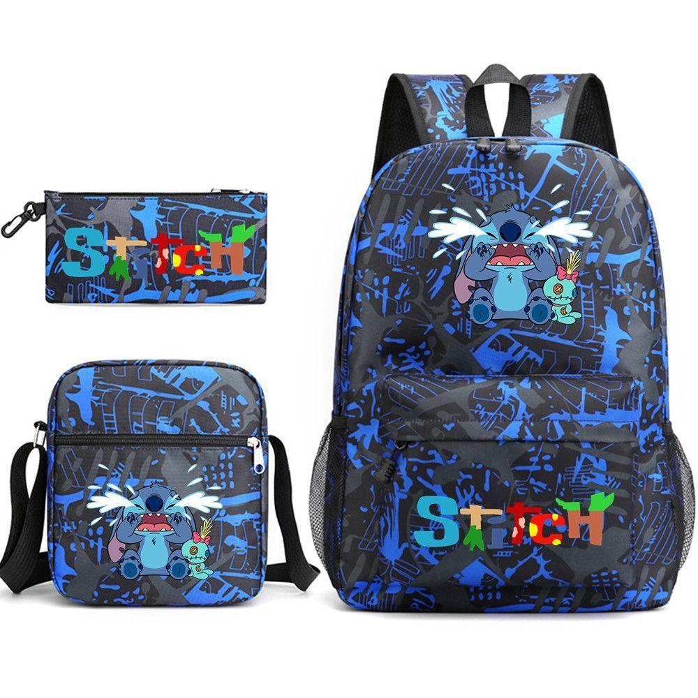 Three-Piece School Bag, Backpack, Male And Female Students Backpack, Cute Large-Capacity Outdoor Backpack.
