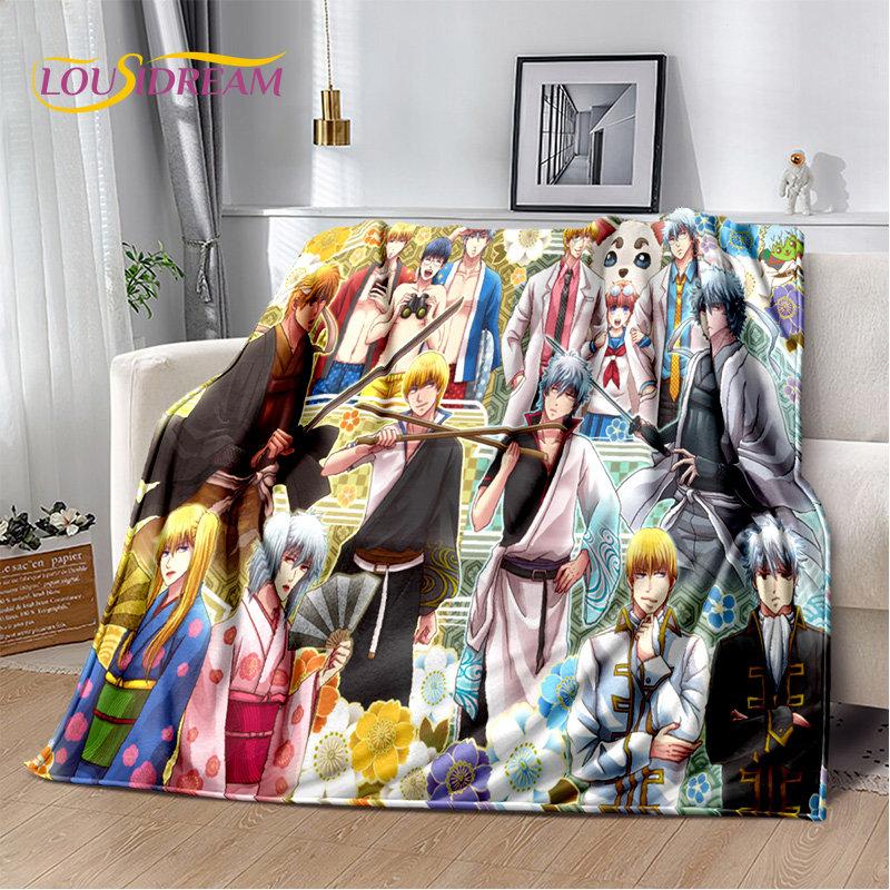 Gintoki Kagura Gintama Anime Soft Plush Blanket,Flannel Blanket Throw Blanket for Living Room Bedroom Bed Sofa Picnic Cover Kids