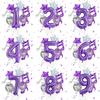 9 Stück Lila Musikalische Ballons Set mit 0-9 Zahlen 32-Zoll-Ballon für Musik-Thema Mädchen Geburtstagsparty Dekorationen Zubehör 9
