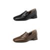 Women's Soft Leather Loafers Spring Autumn Soft Slip On Chunky Heel Versatile Loafers Women British Style Shoes