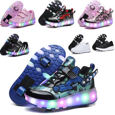 Zapatos Nuevos Runaway LED Carga Zapatos de Polea Hombres y Mujeres Niños Adultos Zapatos de Ruedas Patines de Ruedas