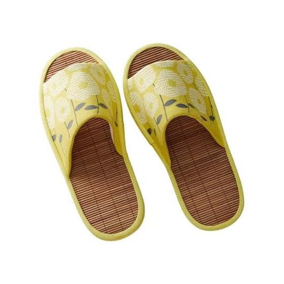 [Belle Maison] Bamboo Slippers Scandinavian Design Indoor Summer Slippers Yellow M