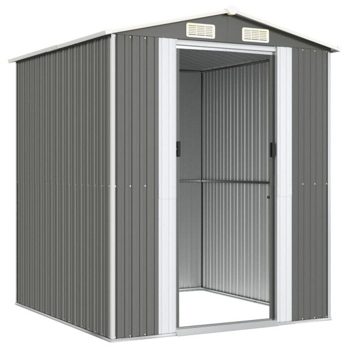 3147438 vidaXL Abri de jardin Gris clair 192x191x223 cm Acier galvanisé