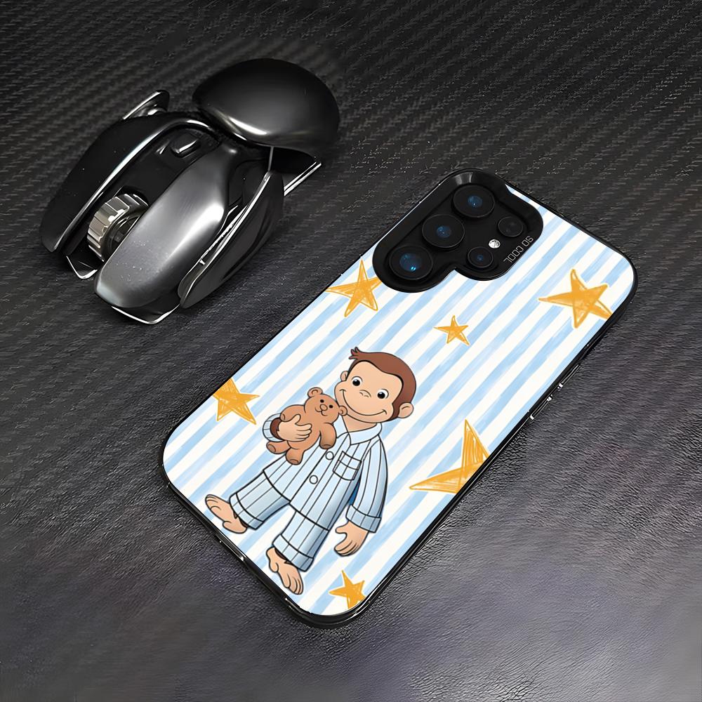 Curious George Monkey Phone Case For Samsung S26 S25 Plus S20 S20 Plus S22 Ultra S23 FE S21 Plus S21 Ultra Colorful Cover