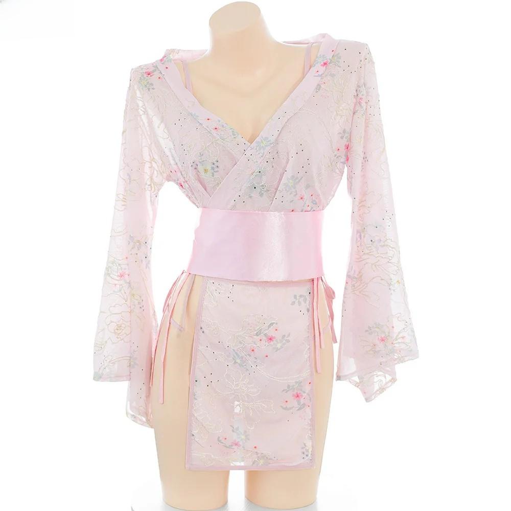 Erotic Sexy Japanese Anime Girl Sexy Kimono Uniform Women Bathrobe Outfits Cosplay Costume