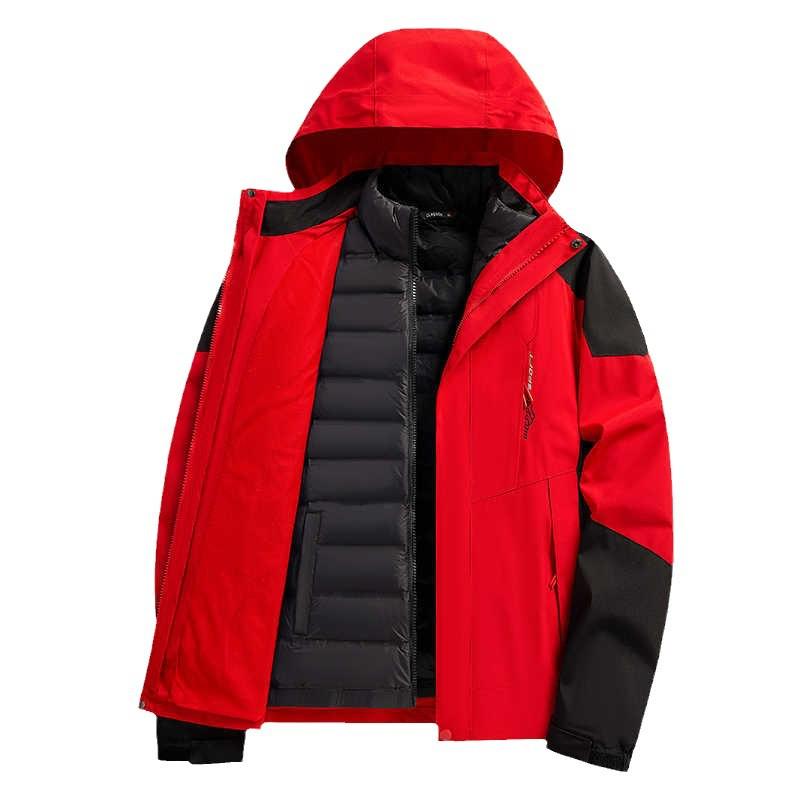 Women's Camel HJCAMEL 3-in-1 Windproof Down Jacket - Thick Winter Mountaineering Suit & Windbreaker Coat