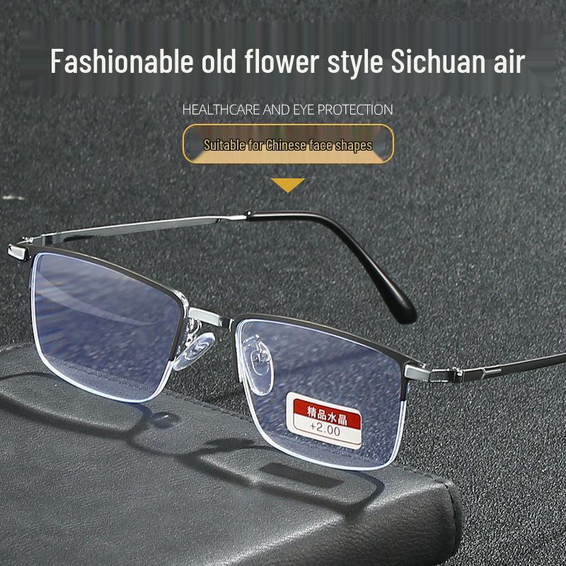 Reines Titanrahmen Designer Lesebrille | Herren & Damen HD Kristallstein | Premium Blaulichtfilter Brille