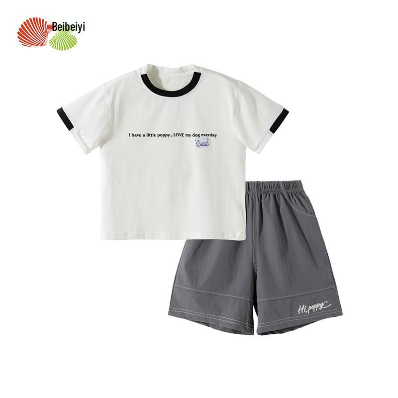 Boy's Summer Casual Short Sleeve & Five-Point Pants Set