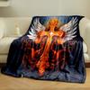 Ornate Cross Winged Blanket  Printed Blanket for Living Room Bed Couch lunch break Soft Cozy Blanket for Friend's festival Gift