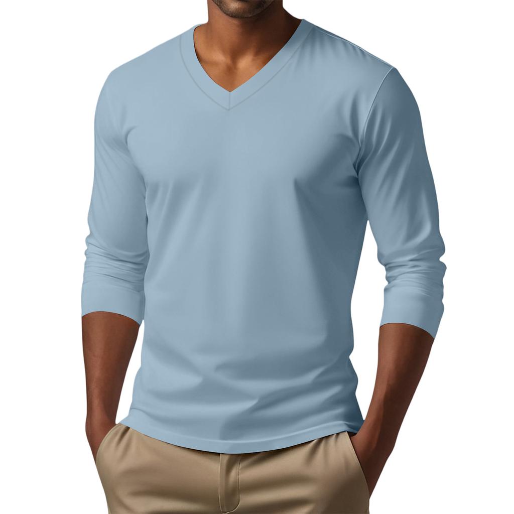 Camisas Casuais Masculinas Manga Longa Gola V Leve Top Camisas de Verão Masculinas Tecido Macio Camisa Masculina Casual Caimento Confortável Camisas de Verão para Homens UK
