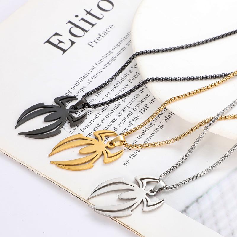 Horror Spider-Man Necklace: European & American Style, Stainless Steel Jewelry